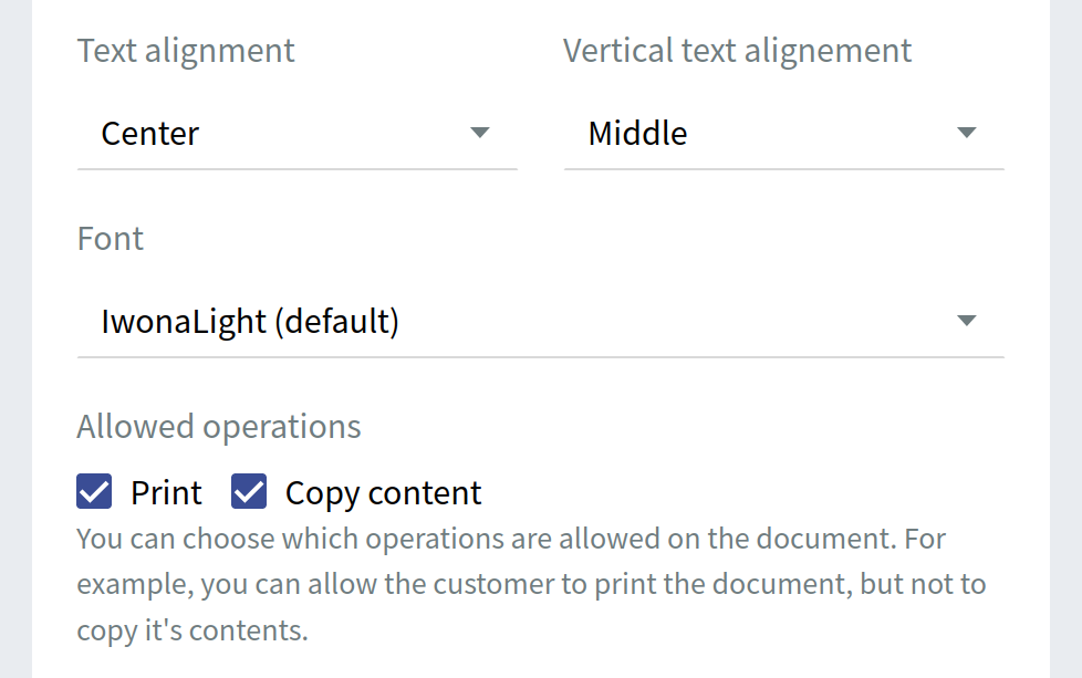 New PDF options